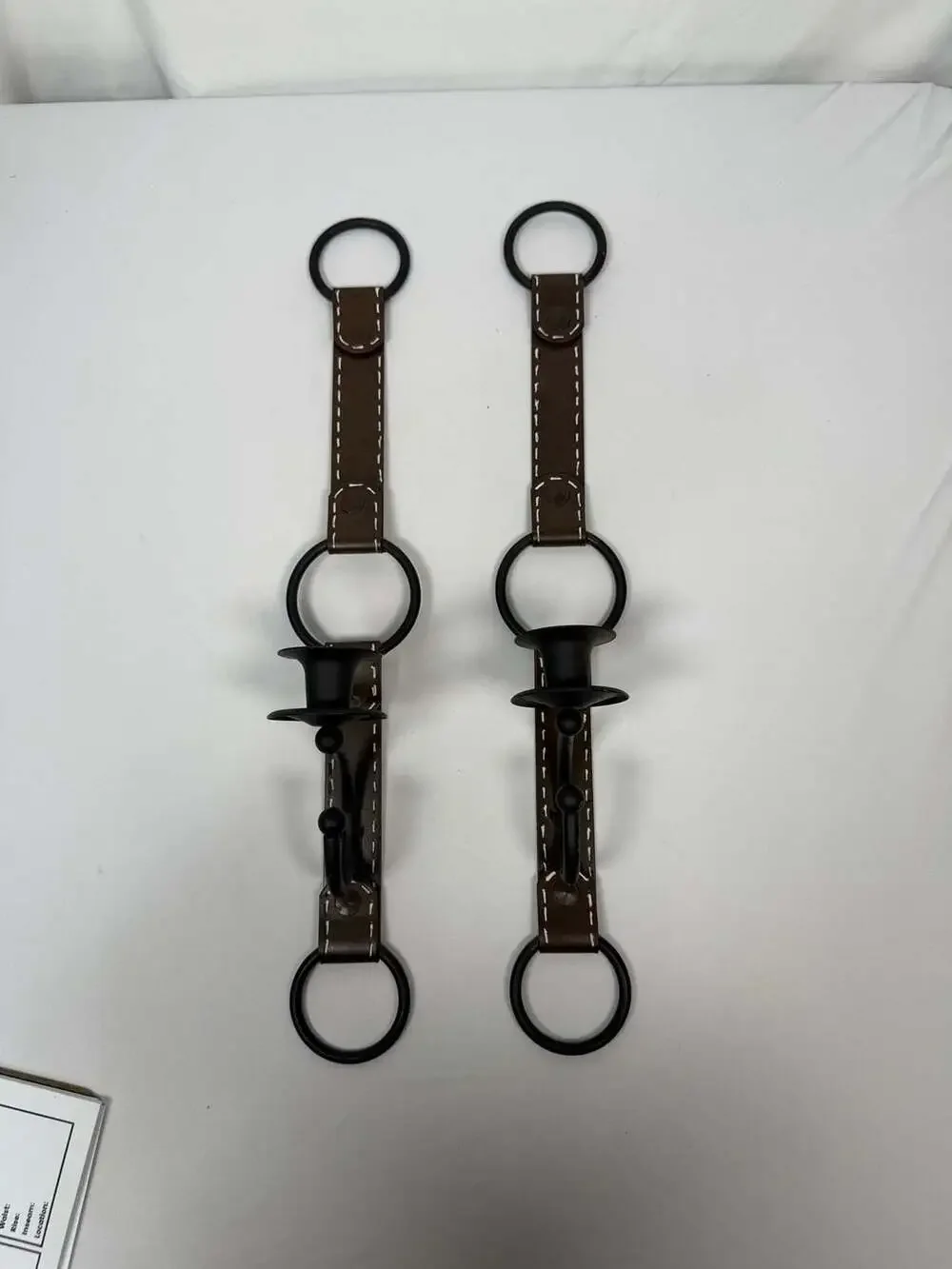 Vintage Equestrian Style Metal Wall Candle Sconces Set of 2